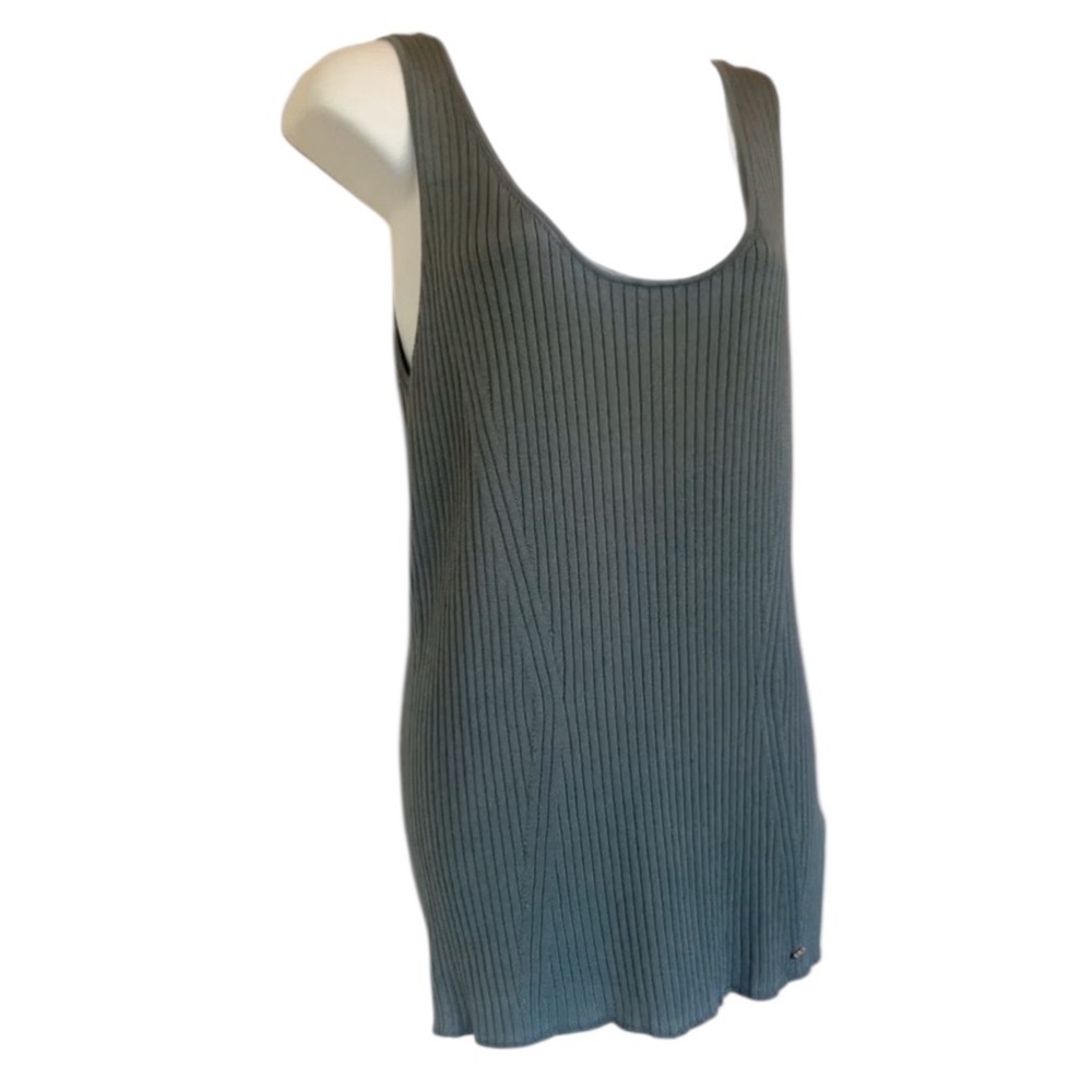 Ted Baker London sweater, tank top, ribbed knit, grey green. Sz 6 (US XL) EUC